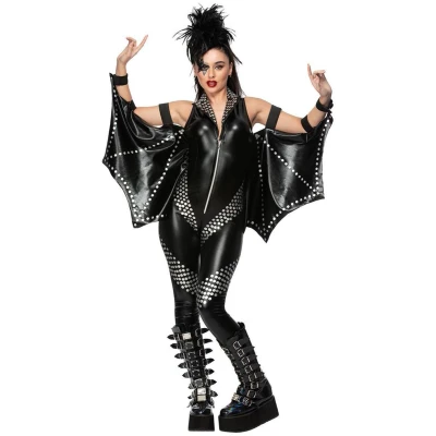 Afbeelding van Fever Rockstar Jumpsuit Dame Zwart Kostuum Maat M