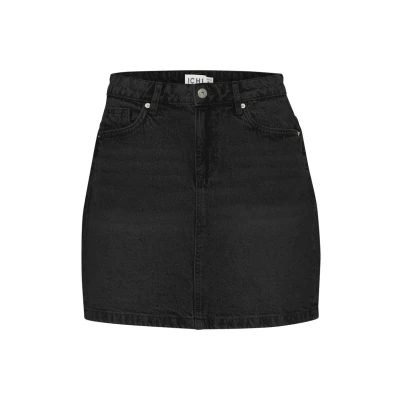 Afbeelding van ICHI Alijn rok, Dames, Maat: 42, Washed black