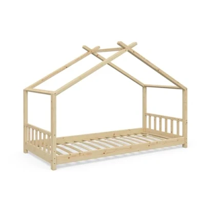 Afbeelding van Vitalispa hut bed &quot;Design&quot;, naturel hout, 90x200 cm