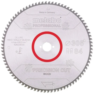 Afbeelding van Metabo 628229000 Cirkelzaagblad 305 mm Aantal tanden: 84 1 stuk(s)