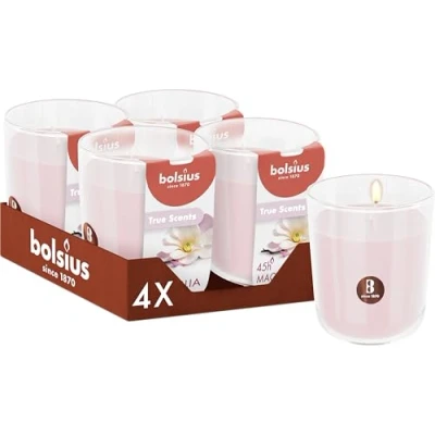 Afbeelding van 4 stuks Bolsius geurglas magnolia geurkaarsen 97/85 (45 uur) True Scents