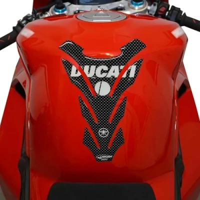 Afbeelding van labelbike 3D gelhars stickers voor tankbescherming, tankbescherming motorfietsen, compatibel met Ducati Carbon