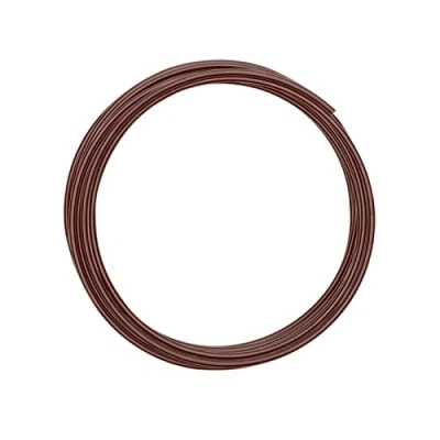 Image de Vaessen Creative Fil en aluminium 24237 027 3 mm x m décoratif pour bijoux Marron chocolat mat 300 cm