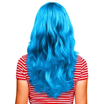 Afbeelding van Hatstar Sexy damespruik, lang, krullend, golvend, voor carnaval en (turquoise)