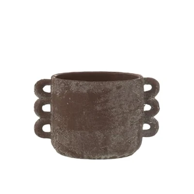 Afbeelding van J Line bloempot Celia keramiek bruin medium Ø 18.50 cm