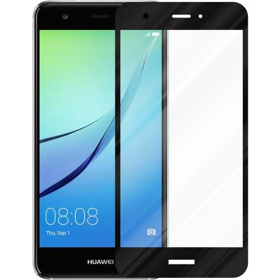 Afbeelding van Cadorabo Volledig scherm pantserfolie geschikt voor Huawei NOVA 2 in TRANSPARANT met ZWART Gehard (Tempered) display beschermglas 9H hardheid 3D Touch (RETAIL PACKAGING)