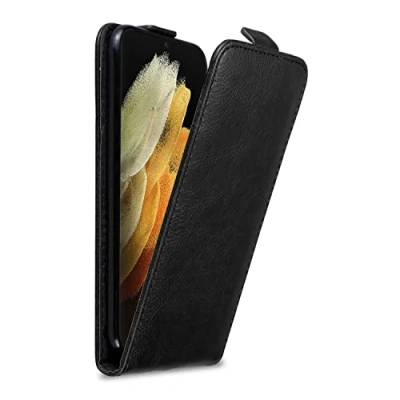 Afbeelding van Cadorabo Hoesje geschikt voor Samsung Galaxy S22 ULTRA in ZWARTE NACHT Beschermhoes flip design Case Cover met magnetische sluiting