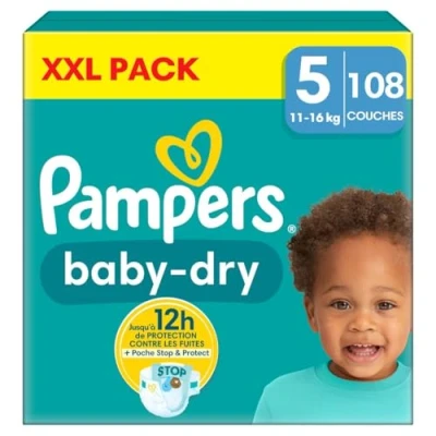 Afbeelding van Pampers Baby Dry Luiers Maat 5 (11 16 kg) 108 stuks