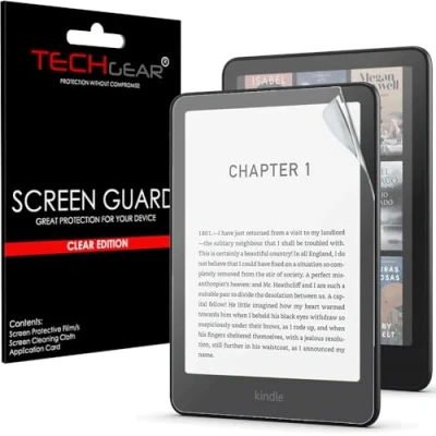 Afbeelding van TECHGEAR Volledige schermbeschermer voor Amazon Kindle Paperwhite/Signature/Paperwhite Kids/Kindle Colorsoft (versie 2024/12e generatie), transparant