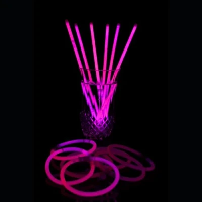 Afbeelding van UV FLOOR 100 stuks neonarmbanden + connectoren premium kwaliteit lichtgevende accessoires fluorescerend feest kostuum neonroze