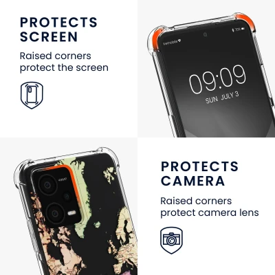 Afbeelding van kwmobile telefoonhoesje geschikt voor Xiaomi Redmi Note 12 5G / POCO X5 Hoesje met telefoonkoord Back cover smartphone Case in zwart meerkleurig transparant