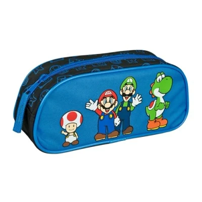 Afbeelding van Etui Super Mario Blauw met Rits