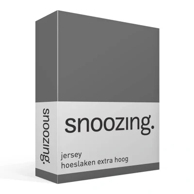 Afbeelding van Snoozing Jersey Hoeslaken Extra Hoog 100% gebreide katoen 200x210/220 cm Antraciet