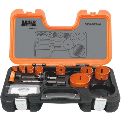 Image de BAHCO 3834 SET 94 Jeu de scies cloches Sandflex bi métal pour et bois 16 mm 67 11 pièces