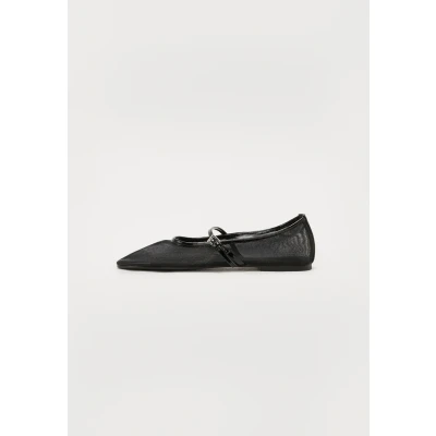 Afbeelding van Steve Madden dames Mash ballerina van mesh in de kleur Zwart, maat: 36