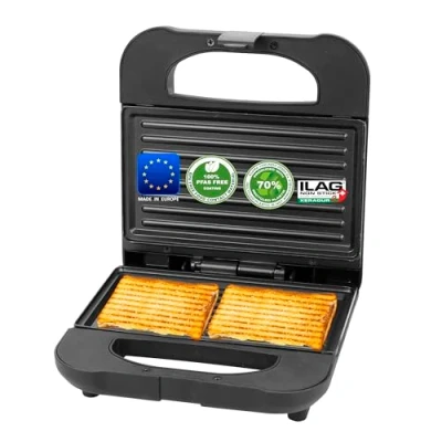 Afbeelding van EMERIO ST 130038 Tosti apparaat Anti aanbaklaag, BPA vrij Zwart