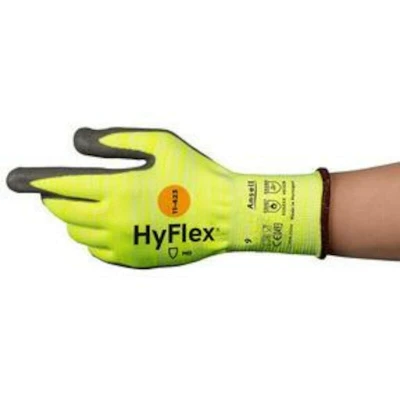 Image de Ansell Hyflex 11 423 gant de montage anti chaleur taille 9/L (12 paires) gris/jaune