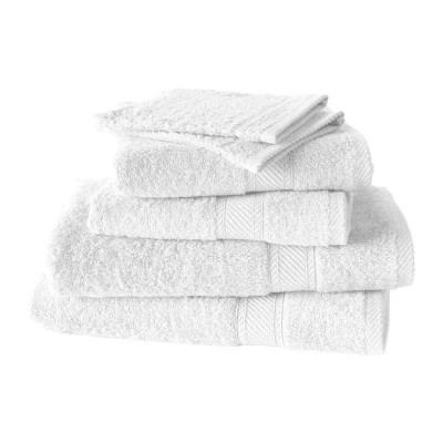 Afbeelding van De Witte Lietaer Washandjes Helene Wit 15 x 21 cm 6 stuks Katoen
