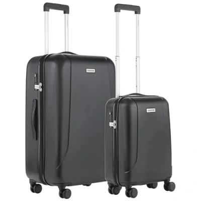 Afbeelding van CarryOn Skyhopper Kofferset TSA Handbagage + Reiskoffer 78cm Dubbele wielen Zwart