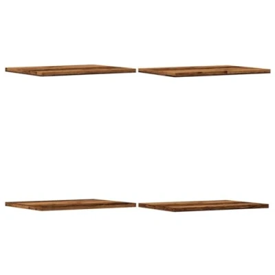 Afbeelding van Wandschappen 4 st 40x30x1,5 cm bewerkt hout oud houtkleurig