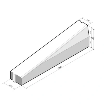 Afbeelding van Inritverloopband 13/15x25 rechts grijs (DR)