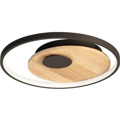 Afbeelding van Fischer &amp; Honsel Marit Plafondlamp LED 25W 3500 lumen Dimbaar Warm tot koel wit licht Ø 40cm incl. afstandsbediening Zwart