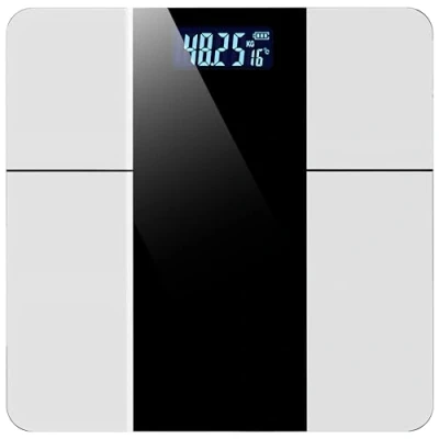 Afbeelding van Retoo Digitale personenweegschaal, tot 225 kg, schaalnauwkeurigheid 100 g, spiermassa, lichaamsvet, watermeting, lcd display, gehard glas, groot formaat, 31 x 21 cm