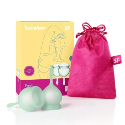 Afbeelding van Satisfyer Feel Good Menstruatie Cup Set Lichtgroen