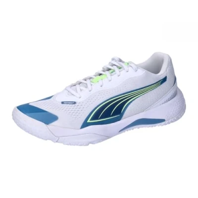 Afbeelding van Puma Solarstrike III Handbalschoenen, Heren, Maat: 40, White/blue horizon Textiel/ synthetisch