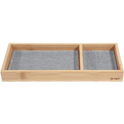 Afbeelding van Pennenbak EYE STYLE bamboe 245x109x25mm met l.grijs zwarte inlay