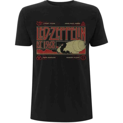 Afbeelding van Led Zeppelin &amp; Smoke Heren T shirt L Zwart