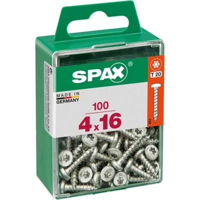 Afbeelding van Schroefdoos SPAX Wirox Hout Ronde kop 100 Onderdelen (4 x 16 mm)