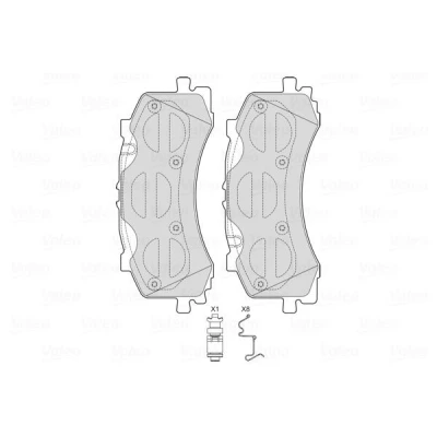 Afbeelding van VALEO 601754 Remblokkenset Vooras Excl. slijtage waarschuwingscontact Met slotschroefset, anti kreukplaat AUDI: Q7, A6 C8 Avant, Q8
