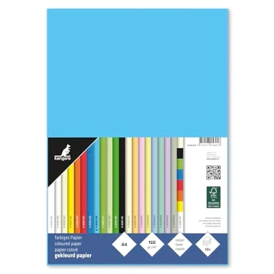 Afbeelding van Kangaro papier A4 160 gram FSC pak 50 vel azuurblauw K 0039 230
