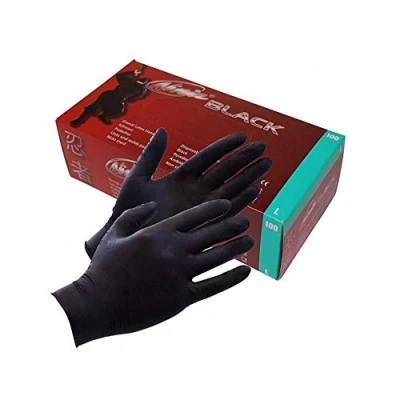 Afbeelding van Black Ninja Latex Wegwerphandschoenen 100 stuks Maat L