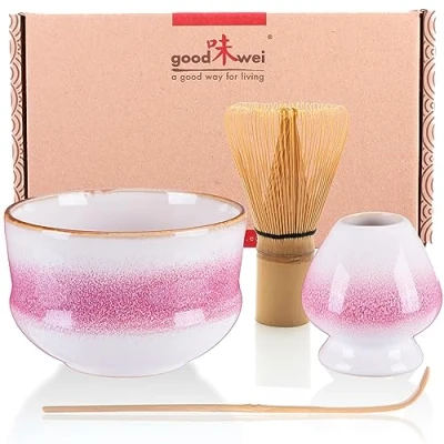 Afbeelding van Goodwei Complete Japanse matcha set met theeschaal, Kiku, 80