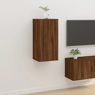 Afbeelding van Tv wandmeubel 40x34,5x80 cm bruin eikenkleur