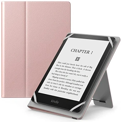 Afbeelding van MoKo Universele hoes voor Kindle eReaders Fire 6 inch, 6,8 7 inch tablet Kindle/Kobo/Voyaga/Lenovo/Sony E Book Lichtgewicht PU lederen portemonneehoes met polsband/kickstand