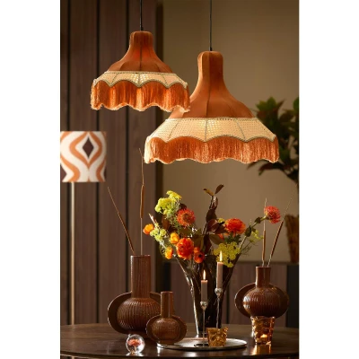 Afbeelding van Light &amp; Living Hanglamp Mizia Velvet 60cm Oranje