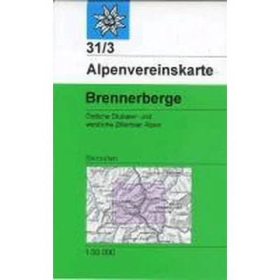 Afbeelding van DAV Alpenvereinskarte 31/3 Brennerberge 1 : 50 000 Skimarkierungen