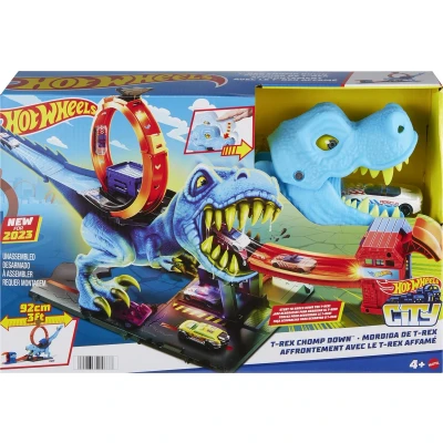 Afbeelding van Hot Wheels City T Rex aanval Speelgoed auto racebaan