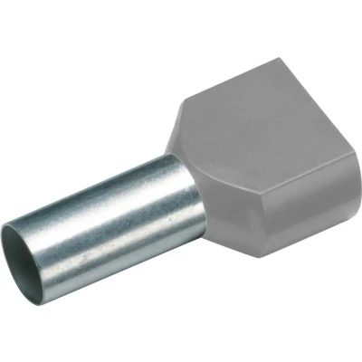 Afbeelding van Cimco 187724 Dubbele adereindhulzen 2.5 mm² Deels geïsoleerd Grijs 100 stuk(s)