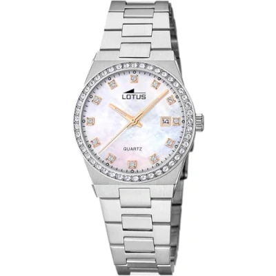 Afbeelding van LOTUS Dameshorloge 18885/B Freedom grijs zilver 316l, behuizing van roestvrij staal, zilvergrijs, armband beige #a, Beige#a