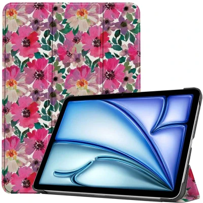 Afbeelding van iMoshion Tablet Hoes Geschikt voor iPad Air 13 inch (2024) M2 Design Trifold Bookcase Meerkleurig /Floral Water Color