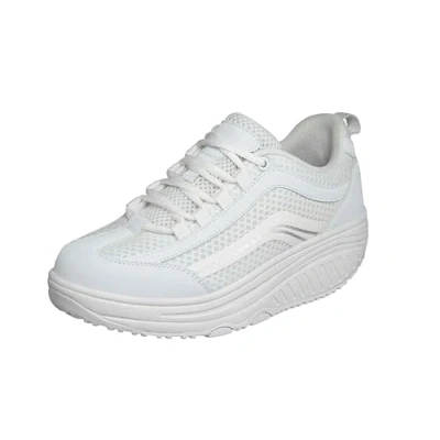 Afbeelding van Aerosoft Walker Comfortabele veterschoenen voor dames en heren, uitneembare binnenzool van traagschuim, Wit