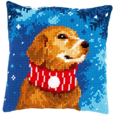 Afbeelding van Vervaco Kruissteekkussen kit Hond met sjaal PN 0196763