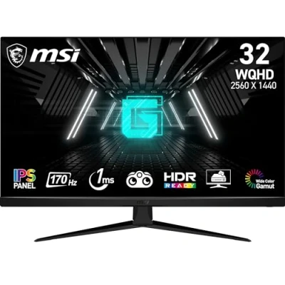 Image de MSI G321Q Écran LED jeux 32&quot; (31.5&quot; visualisable) 2560 x 1440 WQHD @ 170 Hz IPS 300 cd/m² 1200:1 1 ms 2xHDMI, DisplayPort noir