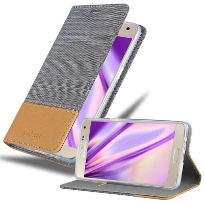 Afbeelding van Cadorabo Hoesje geschikt voor Samsung Galaxy A7 2015 in LICHTGRIJS BRUIN Beschermhoes met magnetische sluiting, standfunctie en kaartvakje Book Case Cover Etui