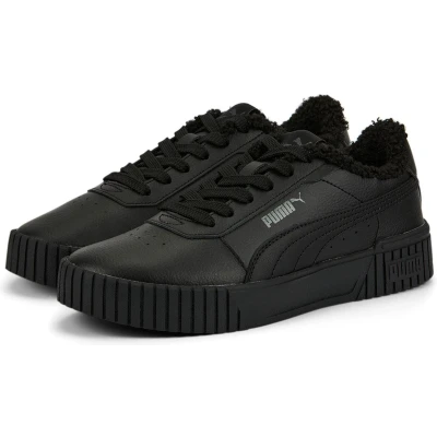 Afbeelding van Puma Carina Sneakers laag voor kinderen, Maat: 36, Black Leer/ synthetisch