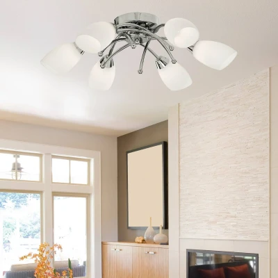 Afbeelding van Fantastische plafondlamp OPERA, 6 lichts, chroom